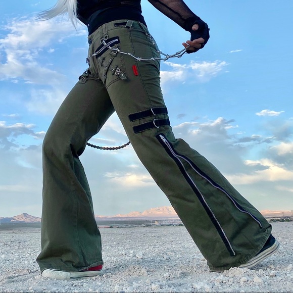 Tripp nyc Pants - SOLD VTG TRIPP NYC Army Green Bondage Pants